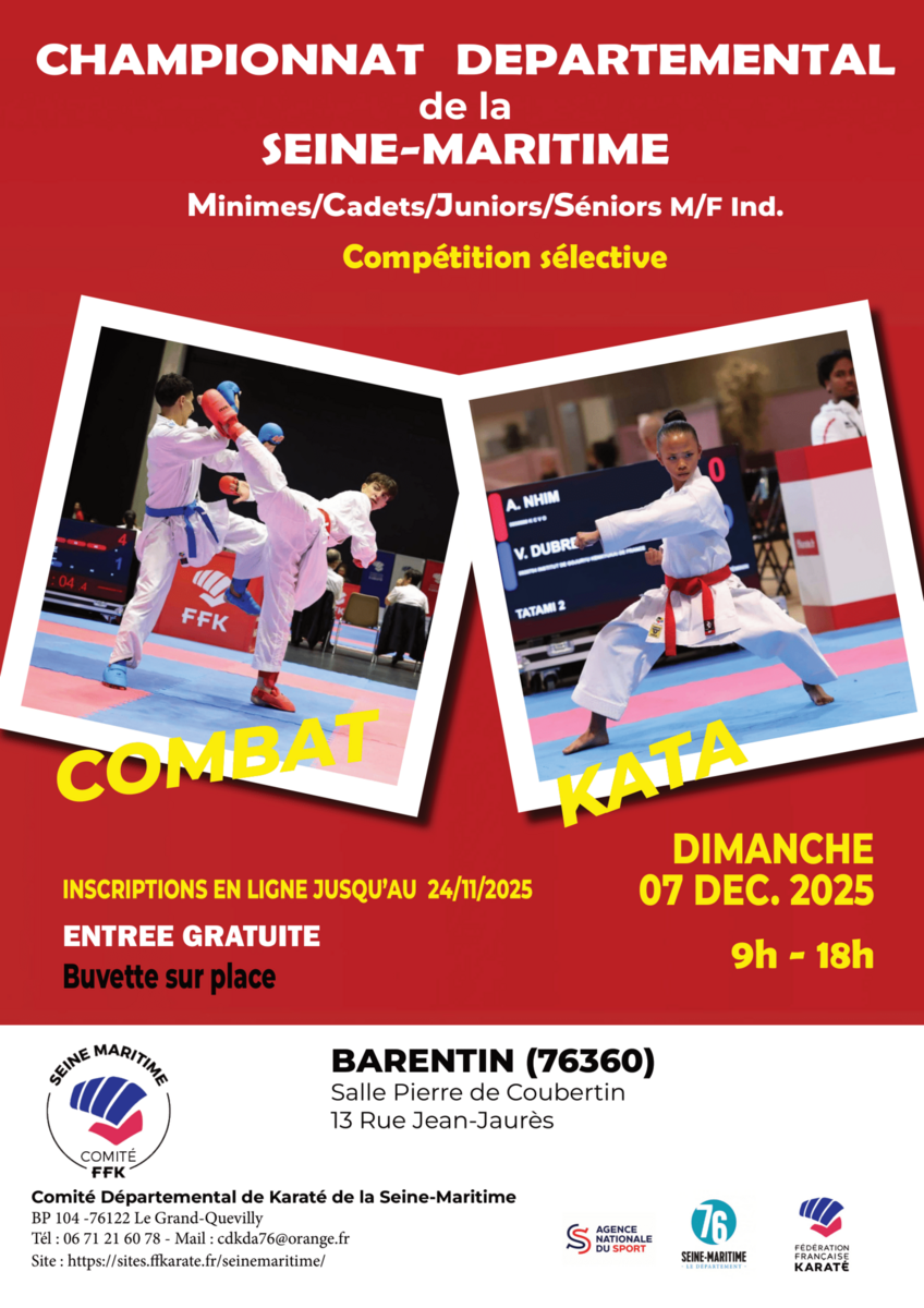 Championnat départemental de Karaté Minimes à Seniors- Kata/Kumité