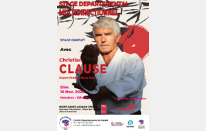 Stage de Karaté - Christian CLAUSE, Expert Fédéral, 9ème Dan