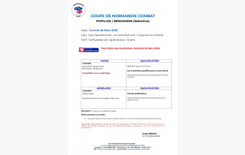 Programme Coupe de Normandie de Karaté Pupilles/Benjamins