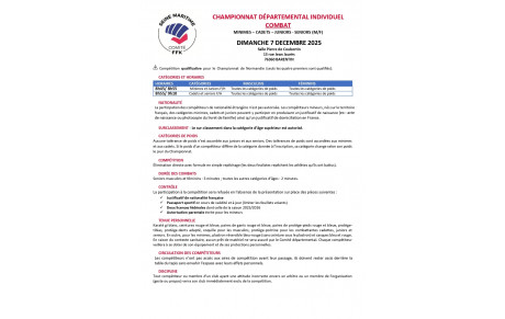 Programme Championnat départemental de Karaté Combat